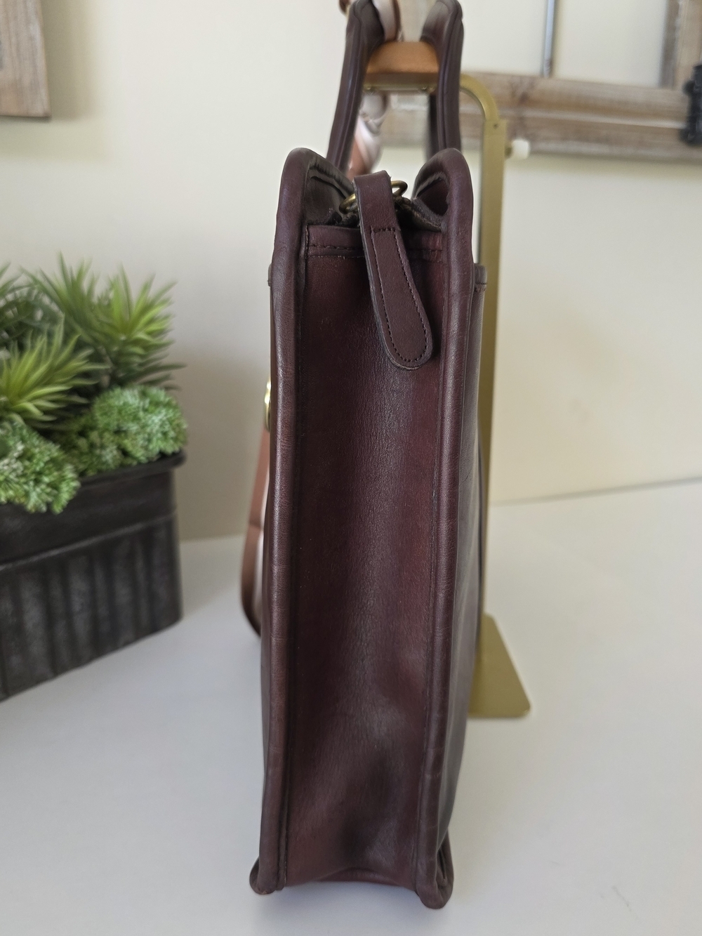 Vintage Coach Embassy Briefcase NYC Burgandy Glove Tanned Leather - Picture 6 of 16